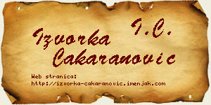 Izvorka Čakaranović vizit kartica